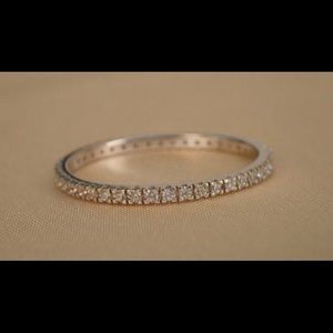 1.5 mm Full Eternity Platinum Diamond Band Size 6